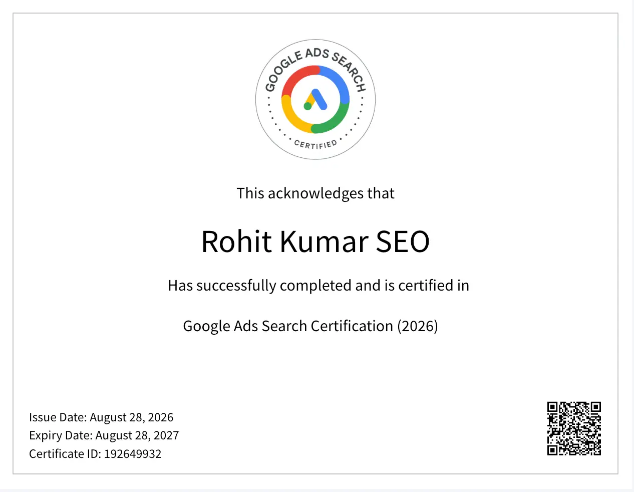 Google Certified Ads Expert